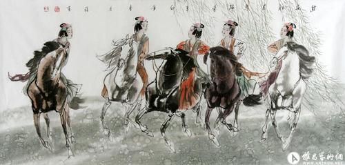 踏花归来马蹄香-中国书画/国画/国画-名家张有作品赏析-张有官网