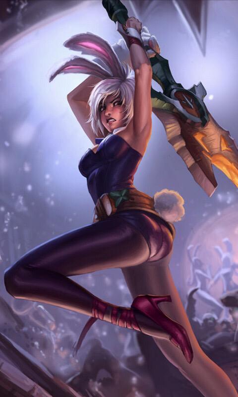 求英雄联盟锐雯兔女郎皮肤原画.