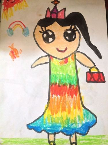 幼儿绘画作品——《妈妈的发型》