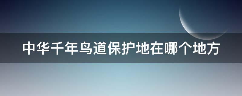 中华千年鸟道保护地在哪个地方