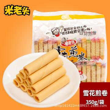 米老头雪花煎卷350g袋 蛋卷鸡蛋卷独立包装煎卷香脆卷煎饼干零食