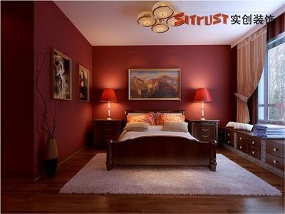 主卧红色背景墙效果图