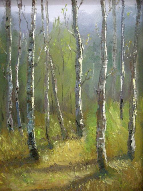 《逆光的小树林》