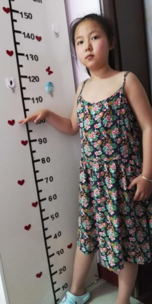 一米有多长呢?大家看看我的手高低,一米就是这么高.