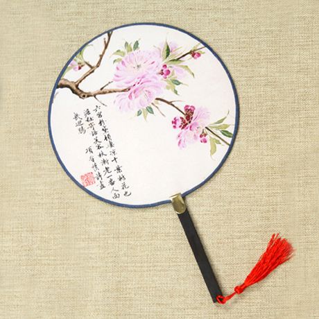 4把包邮古风绢丝团扇仿古宫扇中国风纨扇手工包边送扇坠 多款选