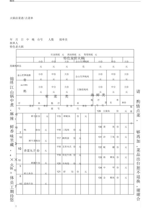 火锅店菜谱,点菜单.docx 3页