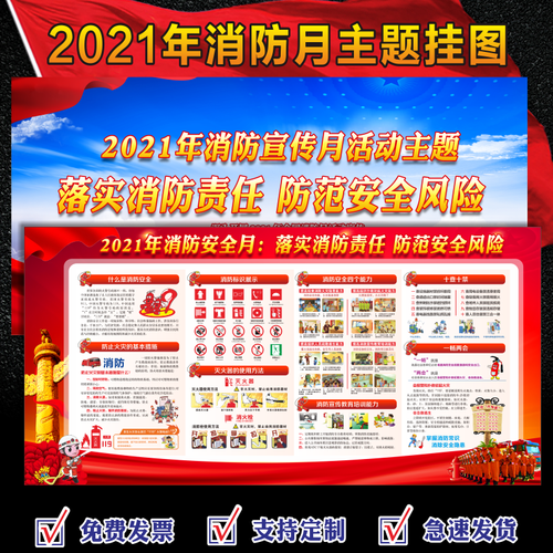 2021年119宣传日主题,2021年肿瘤宣传周主题 2021年消防月主题宣传海报119消防日宣传海报挂图2021年消防日主题