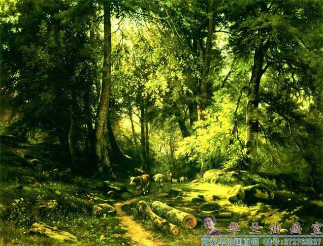 sl8025森林风景油画
