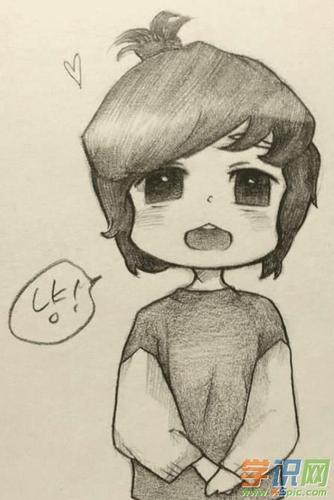 q版动漫人物铅笔画_q版动漫人物素描图片