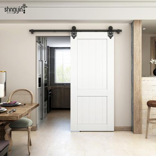 谷仓门吊轨轨道五金配件全套花轮款美式北欧推拉门隔断门滑道移门