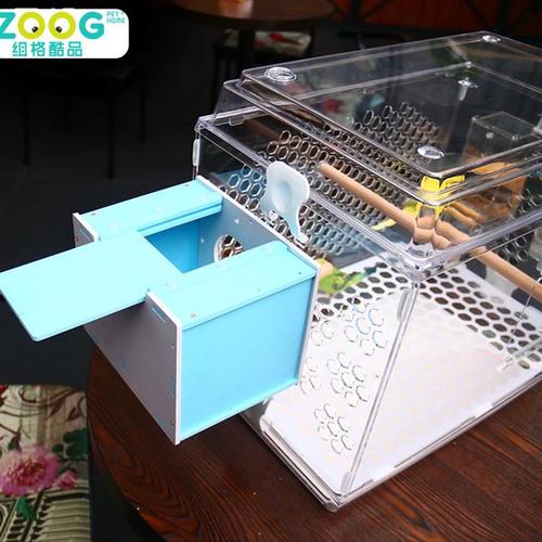 鹦鹉虎皮牡丹鸟笼子饲养箱孵化繁殖箱透明亚克力鸟笼观赏别墅鸟笼