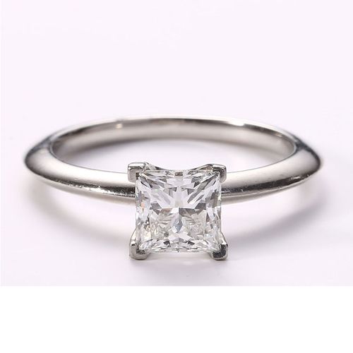 tiffany & co.(蒂芙尼) pt950方形钻戒 1.08ct 12