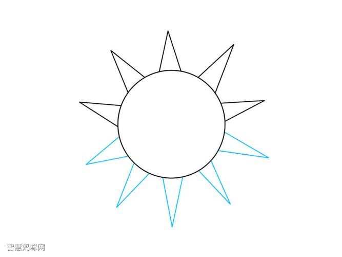 卡通太阳简笔画画法步骤