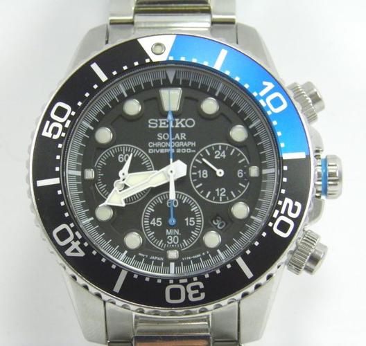 seiko solar chronograph divers v175-0ad0 – men"s