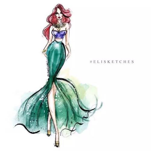 时尚 服装 设计图 迪士尼公主