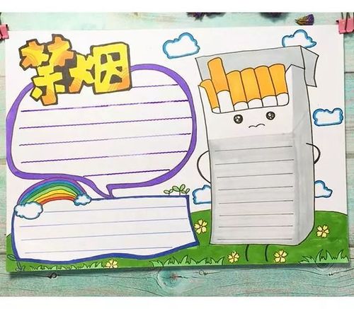 吸烟有害健康,禁烟手抄报画给身边需要的人!