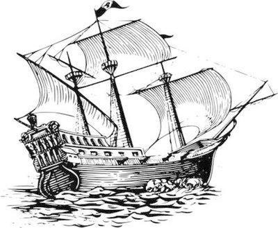 帆船在海上航行简笔画