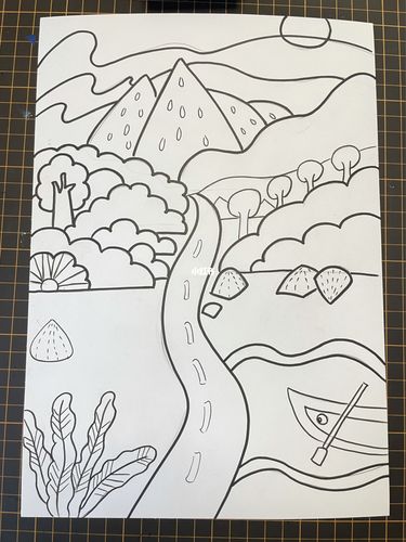 马克笔风景画_风景画_马克笔_儿童画_人文_绘画