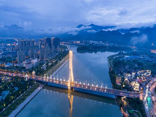 丽水城区紫金大桥夜景