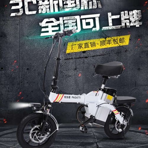 帕加迪折叠电动车代驾车14寸锂电瓶自行车迷你超轻小型助力代步车