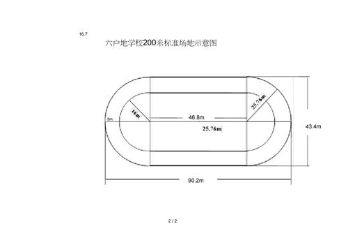 200米标准田径场地示意图