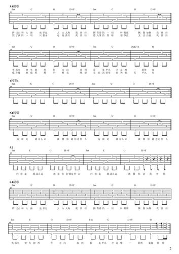 朴树《平凡之路》吉他谱_吉他弹唱谱