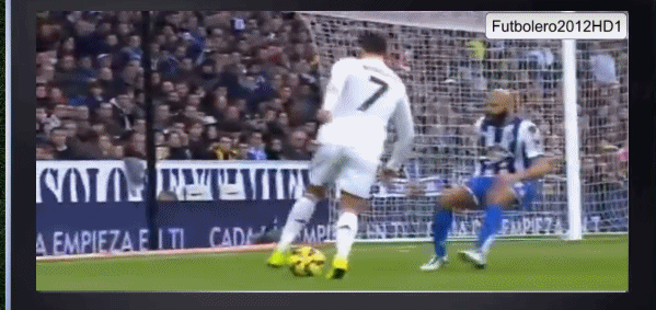 c罗在皇马的经典瞬间!复刻足球小将经典 挑球过人 躲过滑铲