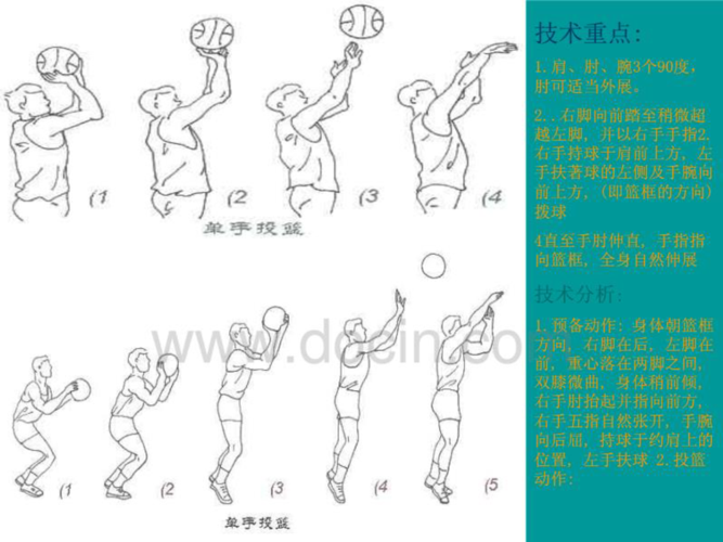 原地单手肩上投篮的一套完整的动作指导组图