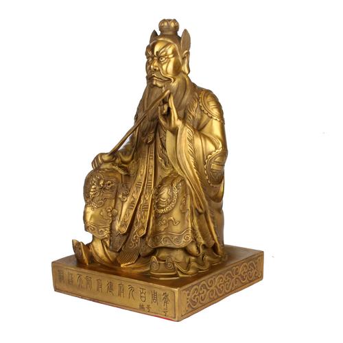 摆件全铜张天师铜像大号纯铜张道陵神像家居办公摆件