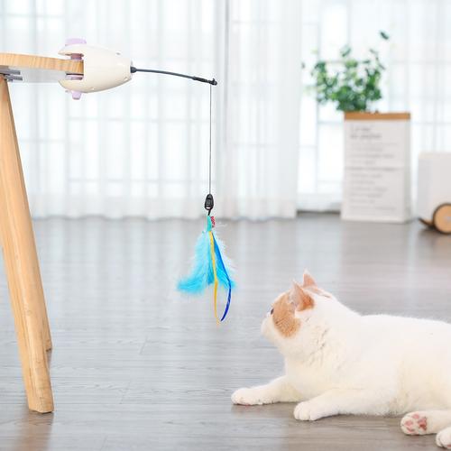 petinnheregigwi贵为猫玩具逗猫棒羽毛铃铛耐咬回旋逗猫器