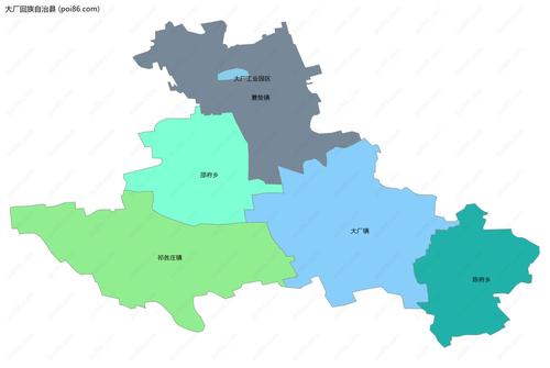 大厂回族自治县边界地图