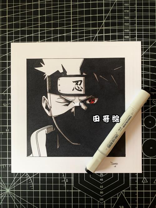 马克笔手绘,旗木卡卡西_手绘_马克笔_火影忍者_文化