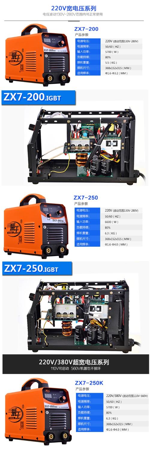 威王zx7250315400逆变直流电焊机家用220v380v宽电压便携定制250a220