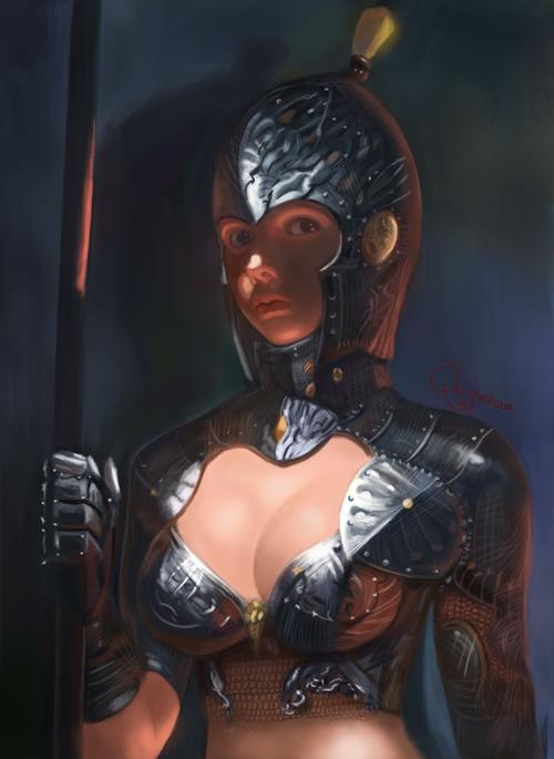 女战士盔甲---ps厚涂