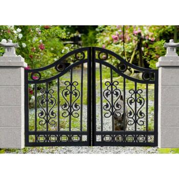 欧式铁艺大门庭院门铁艺门别墅大门乡村农村家用户外双开门花园门定制