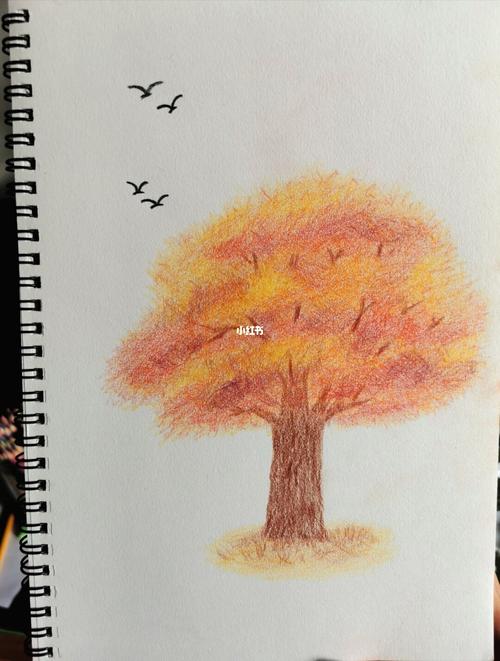 彩铅画树_彩铅_彩铅画_文化_绘画