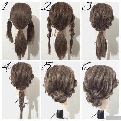 2018中长发女生编发 盘发发型