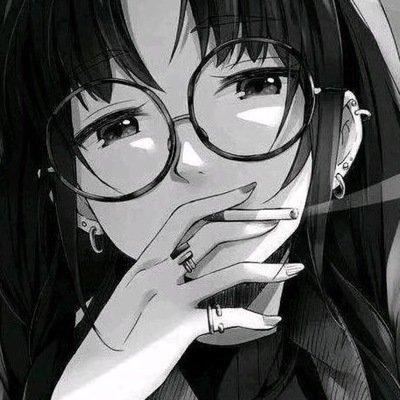 女卡通qq头像黑白图片