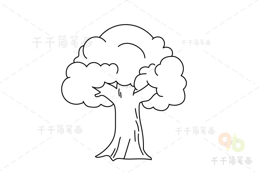大树简笔画画法步骤教程