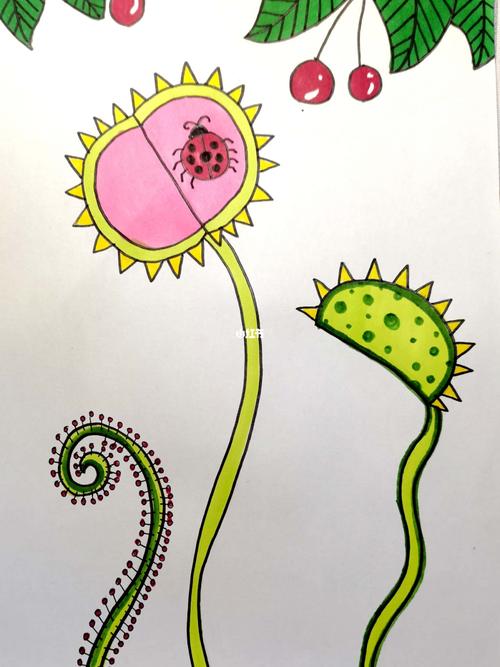 吃虫草儿童画 卡通画创意儿童画_小朋友_儿童画_文化