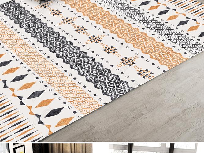 北欧现代简约创意几何花纹图案摩洛哥地毯