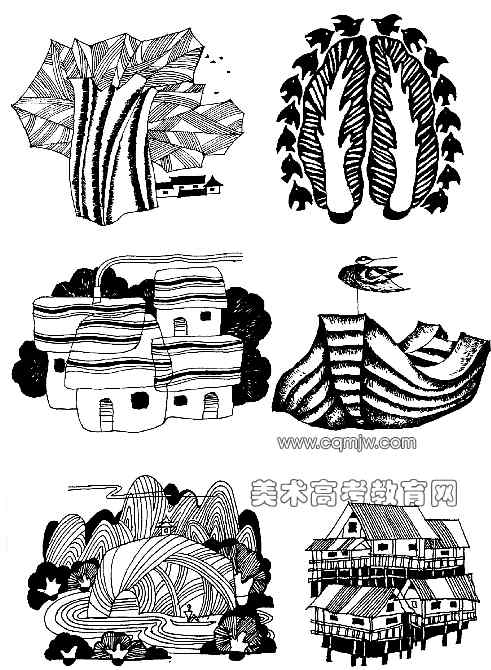 可着手设计一些较为复杂的,综合性强的风景图案,如植物建筑等相结合的