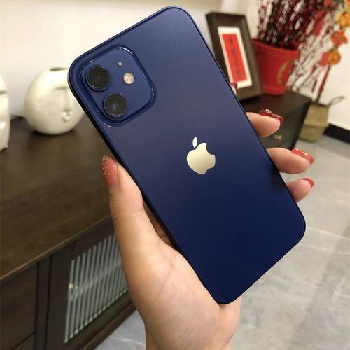 iPhone12mini蓝色,苹果12mini蓝色 苹果12磨砂背膜iphone12mini后膜紫光防指纹防爆非钢化膜水凝膜贴
