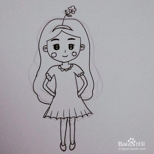 简笔画44:q版微笑女孩