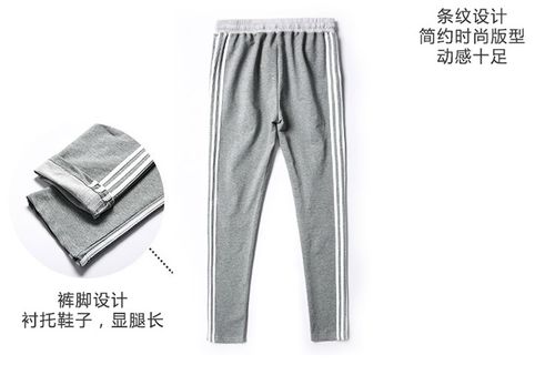 三条白杠裤子三条扛侧条纹跑步运动白边直筒宽松运动裤男sn7771 深