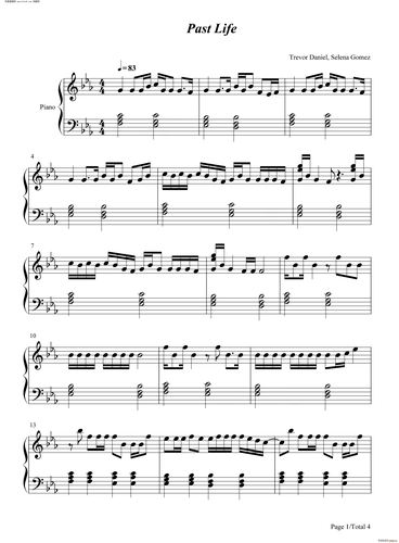 past life 歌谱简谱网