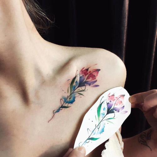 女性锁骨小纹身图案大全