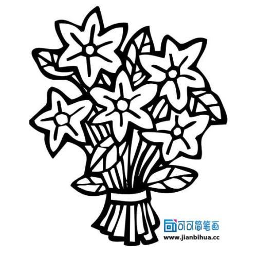一簇花简笔画颜色