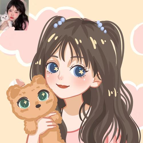 q版手绘头像卡通全家福漫画人物形象设计情侣照片转手绘头像