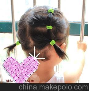 4-76儿童头饰jd皮筋 一卡10根 女孩扎头发发绳 儿童发饰图片_3